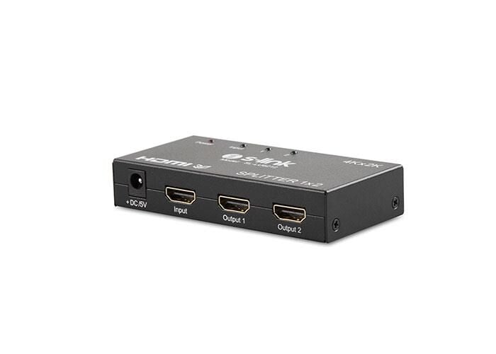 S-LINK SL-LU6212 2 Port 4K*2K HDMI Splitter (Çoklayıcı) Adaptörlü