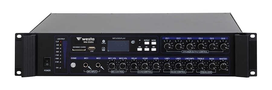 WESTA WM-2500U - 6 Bölgeli 500W 100V Mixer Amfi