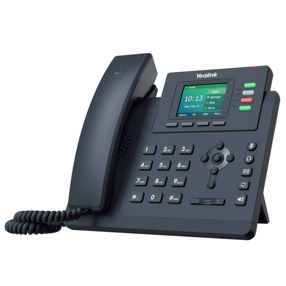 YEALINK SIP-T33G, Masaüstü, Kablolu IP TELEFON, Siyah, 2.4" Renkli Ekran, 2xGigaBit Ethernet Portu, PoE Destekli