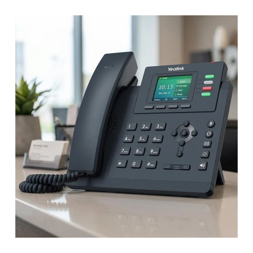 YEALINK SIP-T33G, Masaüstü, Kablolu IP TELEFON, Siyah, 2.4" Renkli Ekran, 2xGigaBit Ethernet Portu, PoE Destekli