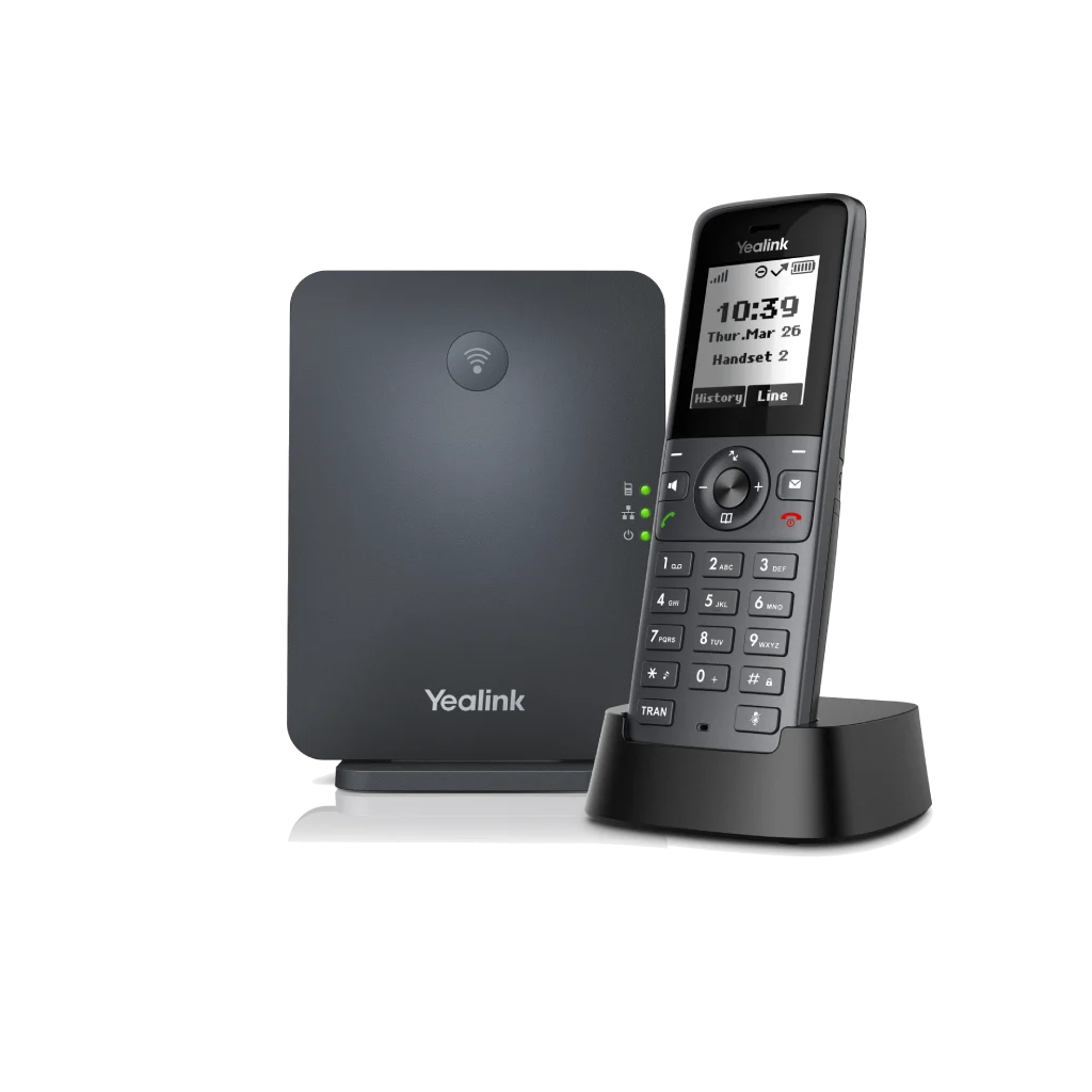YEALINK W71P, W71H Dect Telefon ile W70B Baz İstasyonu, Kablosuz IP TELEFON, Siyah, 1.8" Siyah Beyaz Ekran, 30 Saat Konuşma, 340 Saat Bekleme