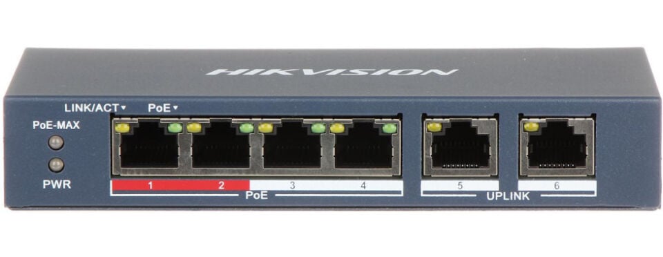 HİKVİSİON DS-3E0106P-E/M 10/100 4 PORT POE SWİTCH