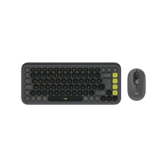 LOGITECH POP ICON COMBO, Siyah-Yeşil, 920-013075, Kablosuz, Türkçe Q, Klavye Mouse Set