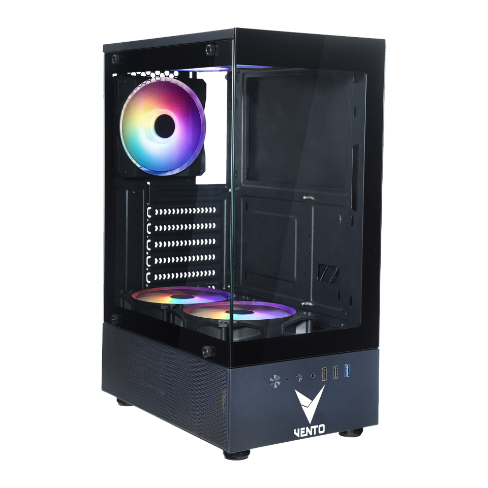 VENTO VG2803F 650W 80+ Siyah Temper Camlı Mid Tower ATX Kasa
