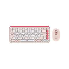 LOGITECH POP ICON COMBO, Rose-Beyaz, 920-013077, Kablosuz, Türkçe Q, Klavye Mouse Set