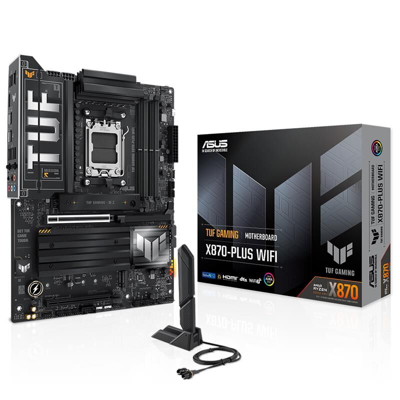 ASUS TUF GAMING X870-PLUS WIFI DDR5 8000MHZ 1XHDMI 2XUSB4 4XM.2 AM5 ATX (AMD AM5 9000/8000/7000 SERİLERİ İLE UYUMLU)