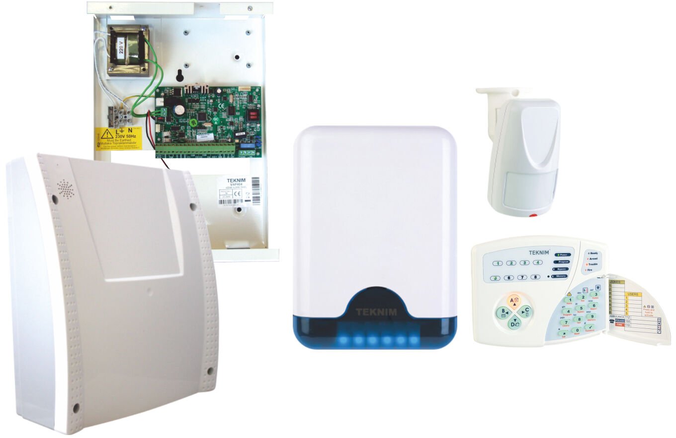 TEKNİM VAP-404PT PSTN Lİ GELİŞMİŞ ALARM SETİ, PLASTİK KASA (AKÜ HARİÇ)