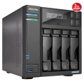 ASUSTOR AS6704T, 4Gb DDR4 Ram, 4 Yuvalı (4x22TB Destek), 4xM.2, PCI-e, 2x2.5GbE Network, 2xUSB 3.2, Tower NAS (Yedekleme) Cihazı