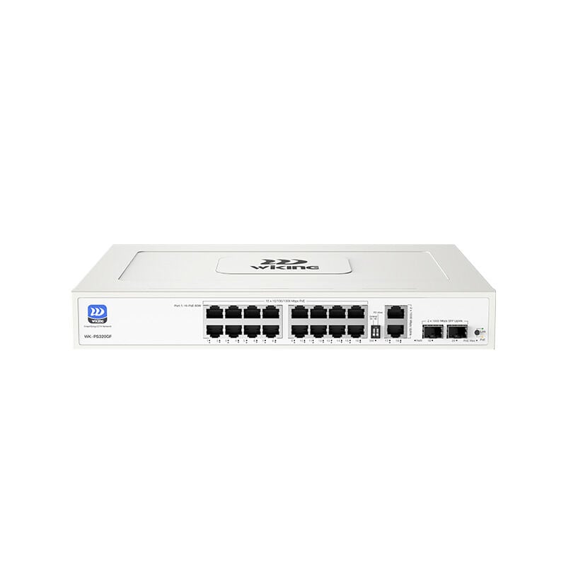 WI-TEK WIKING WK-PS320GF 16 PORT 10/100/1000 16 PORT POE 2 PORT UPLINK +2 SFP 195w YONETILEMEZ RACK MOUNT SWITCH