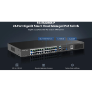 RUIJIE REYEE RG-ES228GS-P  28Port ,24 Port  PoE  370W, 2Port Gİgabit Uplink, 2 Port SFP, Colud Yönetilebilir Switch  Metal Kasa
