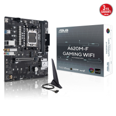 ASUS A620M-F GAMING WIFI, 2xDDR5, 2xM.2, HDMI, Wi-Fi 6E, Bluetooth v5.3, AM5 Soket Gaming Anakart