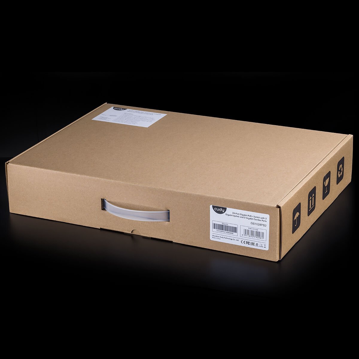 CUDY GS1028PS2 24 Port Gbit 24 Port PoE+ 300W 2xSFP Uplink Rackmount Yönetilemez Switch