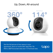 TP-LINK Tapo TC72 (C220), 2K QHD 4,0Mpix, İç Mekan WiFi, 9Mt. Gece Görüşü, 360 Dönüş, İki Yönlü Ses Güvenlik Yapay Zeka Destekli Kamera