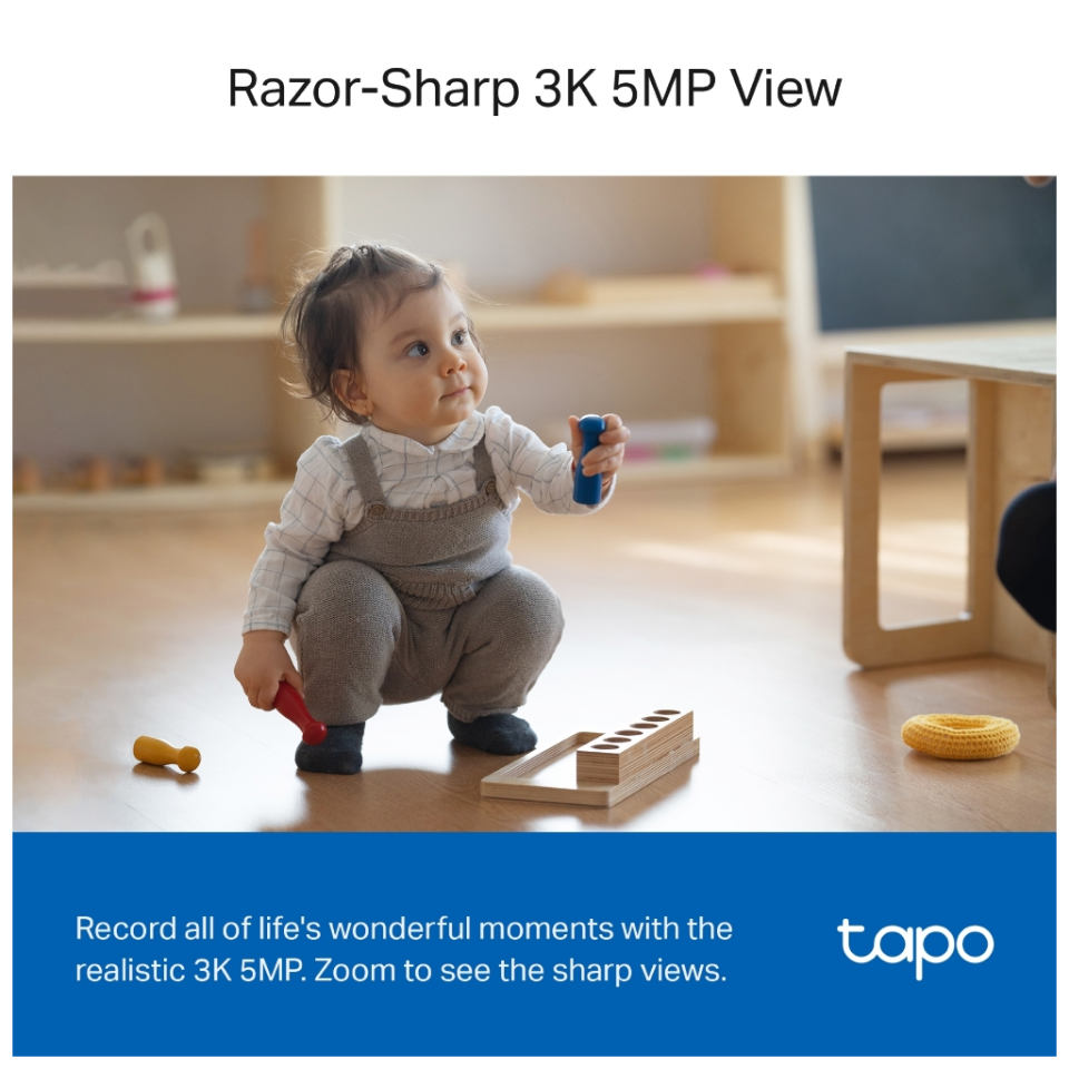 TP-LINK Tapo TC74 (C230), 3K, 5,0Mpix, İç Mekan, WiFi, 12Mt. Gece Görüşü, 360 Dönüş, İki Yönlü Ses Güvenlik Yapay Zeka Destekli Kamera