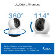 TP-LINK Tapo TC74 (C230), 3K, 5,0Mpix, İç Mekan, WiFi, 12Mt. Gece Görüşü, 360 Dönüş, İki Yönlü Ses Güvenlik Yapay Zeka Destekli Kamera