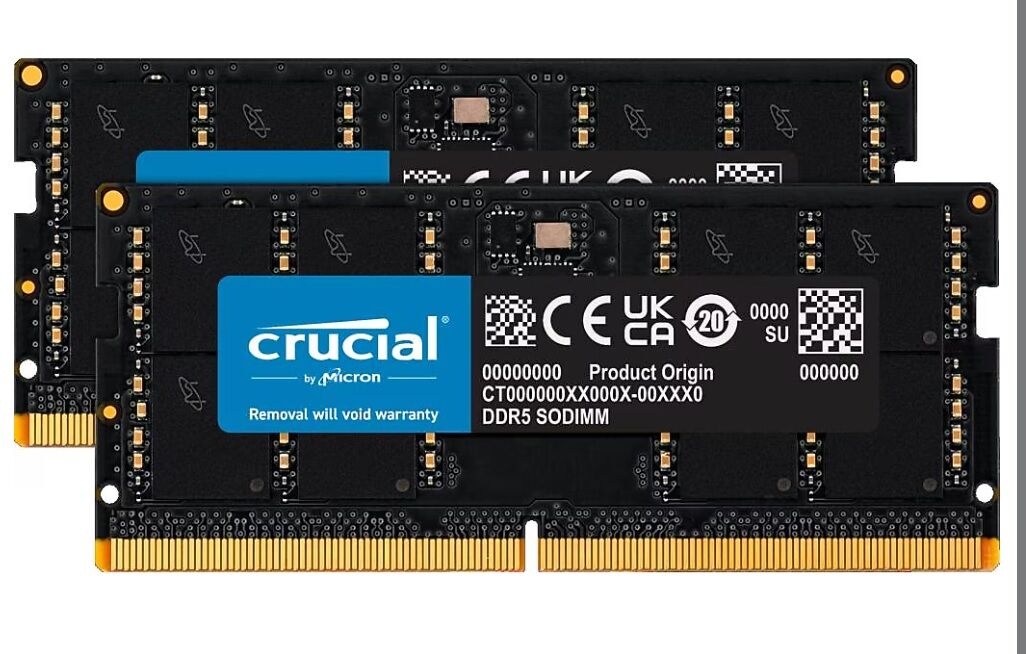 CRUCIAL CT2K32G56C46S5 64GB(2x32) DDR5 5600MHz Notebook Bellek