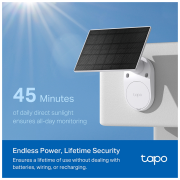 TP-LINK Tapo TC82 KIT (C410 KIT), 2K, 3,0Mpix, Dış Mekan, IP65, WiFi, 9Mt. Renkli Gece Görüşü, İki Yönlü Ses, Güneş Enerjili Güvenlik Kamerası Kiti