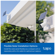 TP-LINK Tapo TC82 KIT (C410 KIT), 2K, 3,0Mpix, Dış Mekan, IP65, WiFi, 9Mt. Renkli Gece Görüşü, İki Yönlü Ses, Güneş Enerjili Güvenlik Kamerası Kiti
