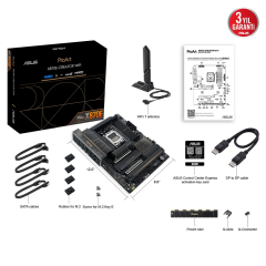 ASUS PROART X870E-CREATOR WIFI, 4xDDR5, 4xM.2, HDMI, DP, Type-C, PCIe 5.0, Wi-Fi 7, Bluetooth v5.4, AM5 Soket GAMING Anakart