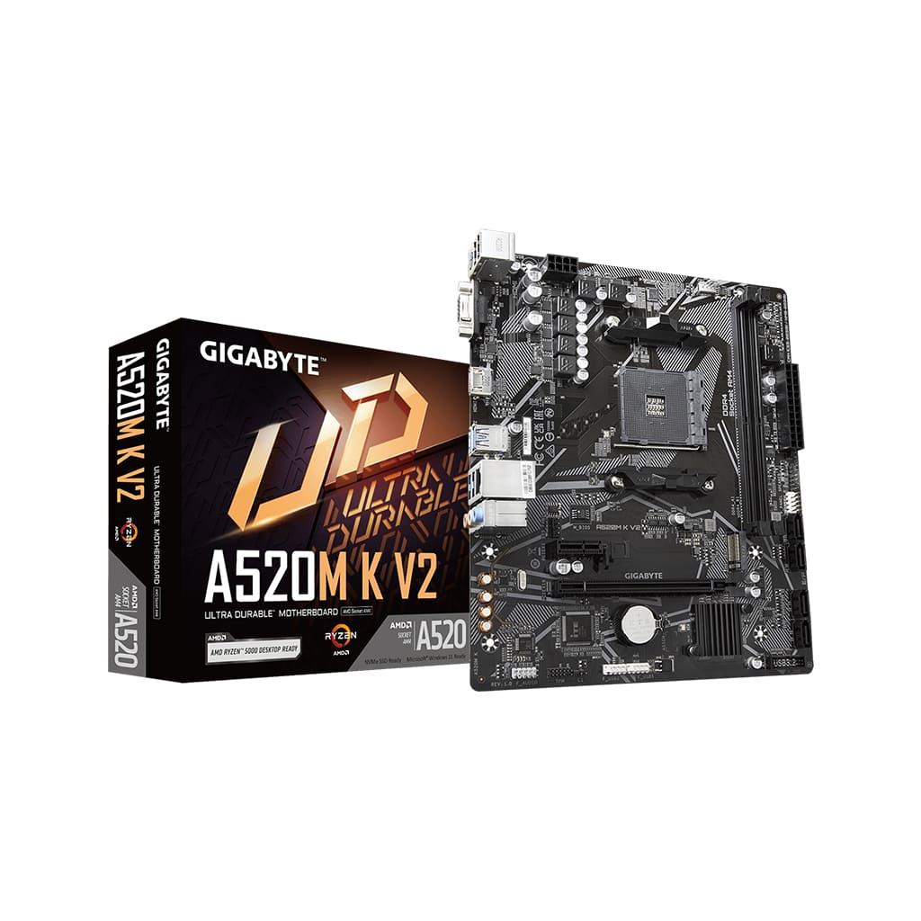 GIGABYTE A520M-K V2, 2xDDR4, 1x M.2, D-SUB, HDMI, AM4 Soket Anakart