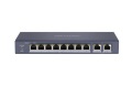 HIKVISION DS-3E0310P-E/M 10 Port Mbit 8 Port PoE 60W 2xGbit Uplink Desktop Yönetilemez Metal Kasa Switch