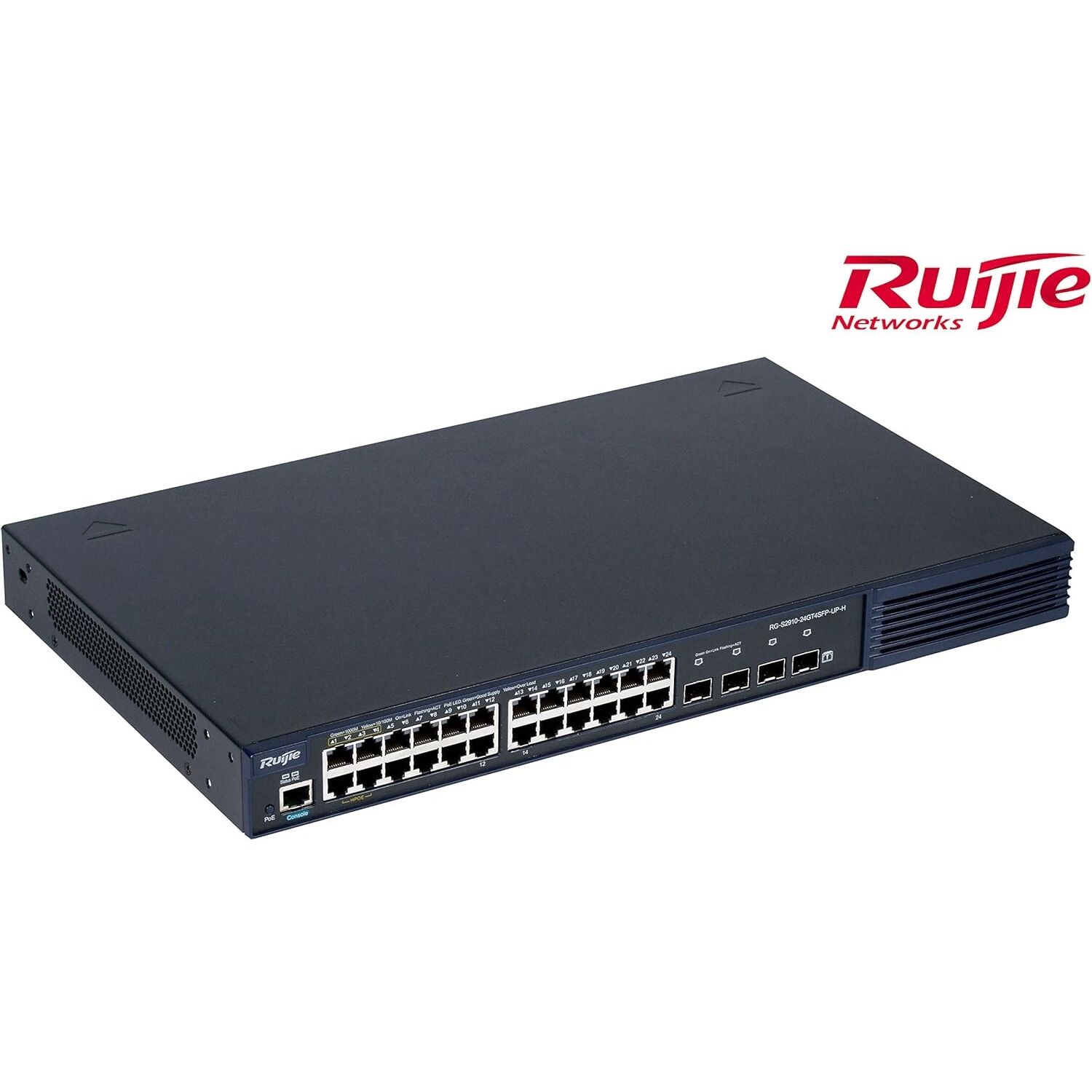 RUIJIE RG-S2910-24GT4XS-UP-H(V3) 24 PORT 10/100/1000 4-PORT 1G/10G SFP+ 370 WATT YONETILEBILIR RACK MOUNT SWITCH