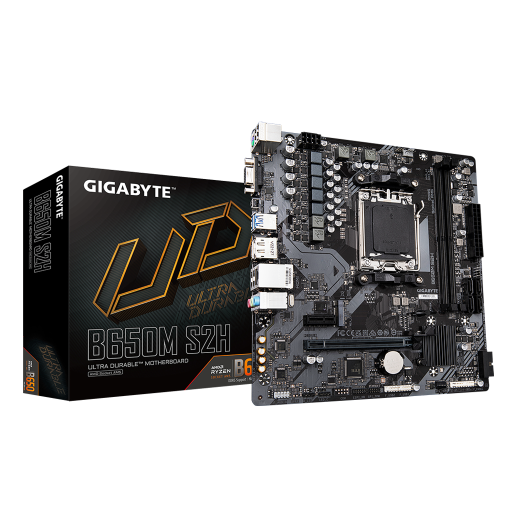 GIGABYTE B650M S2H, rev.1.0, 2xDDR5, M.2, DP, HDMI, VGA, AM5 Soket GAMING Anakart