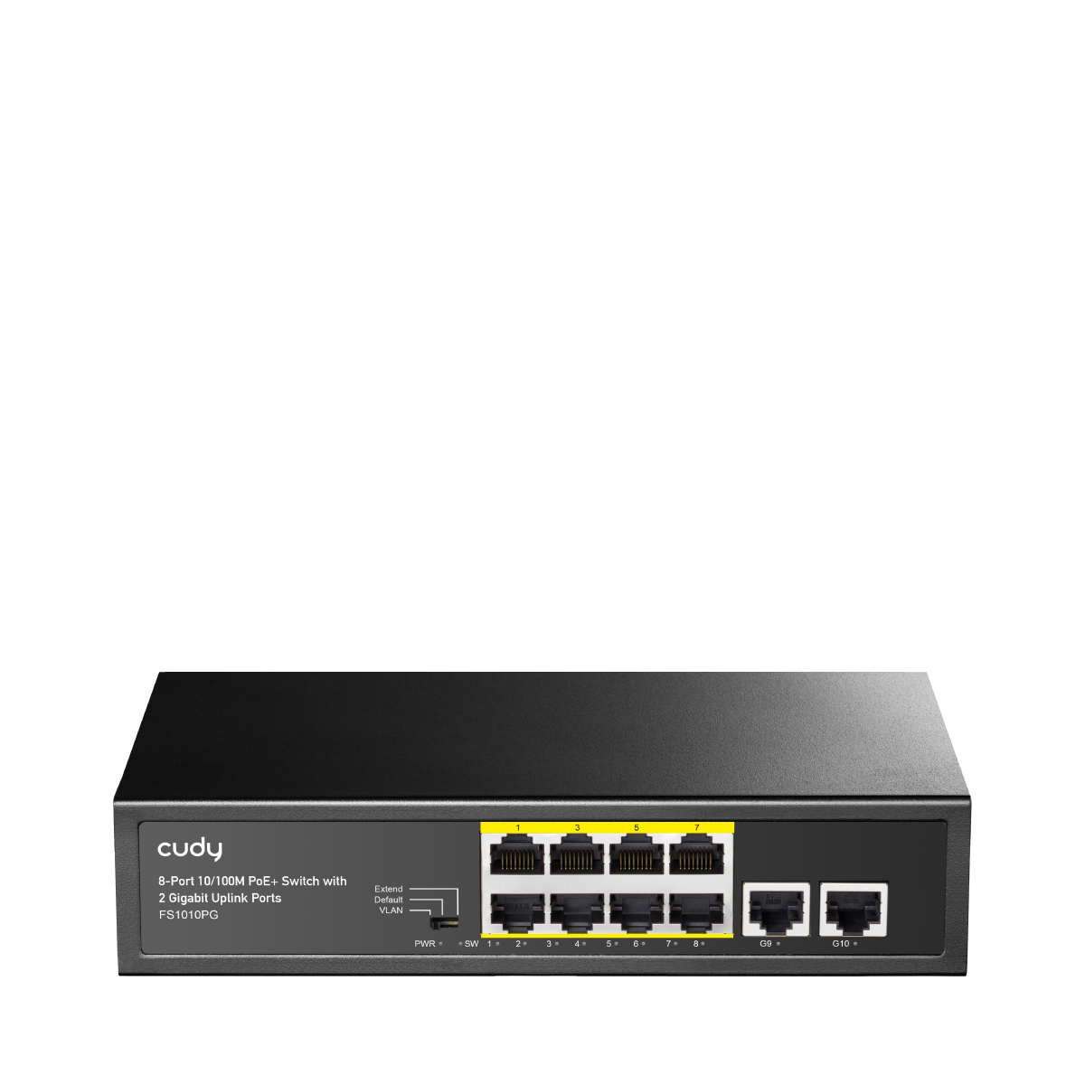 CUDY FS1010PG 10 Port Mbit 8 Port PoE+ 120W 2xGbit Uplink Desktop Yönetilemez Metal Kasa Switch