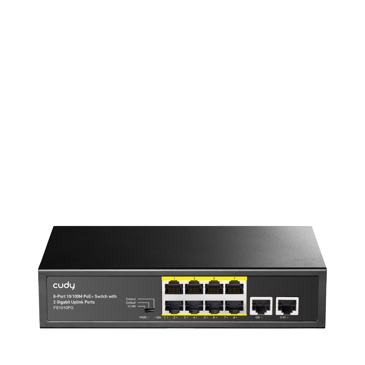 CUDY FS1010PG 10 Port Mbit 8 Port PoE+ 120W 2xGbit Uplink Desktop Yönetilemez Metal Kasa Switch