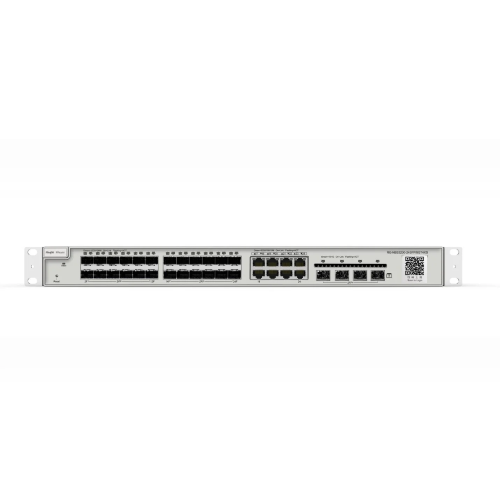 RUIJIE REYEE RG-NBS3200-24SFP/8GT4XS 24 Port,  24 Port 1G SFP, 8 Port Gigabit Combo, 4 Port 10G SFP,  L2 Yönetilebilir Switch  Metal Kasa