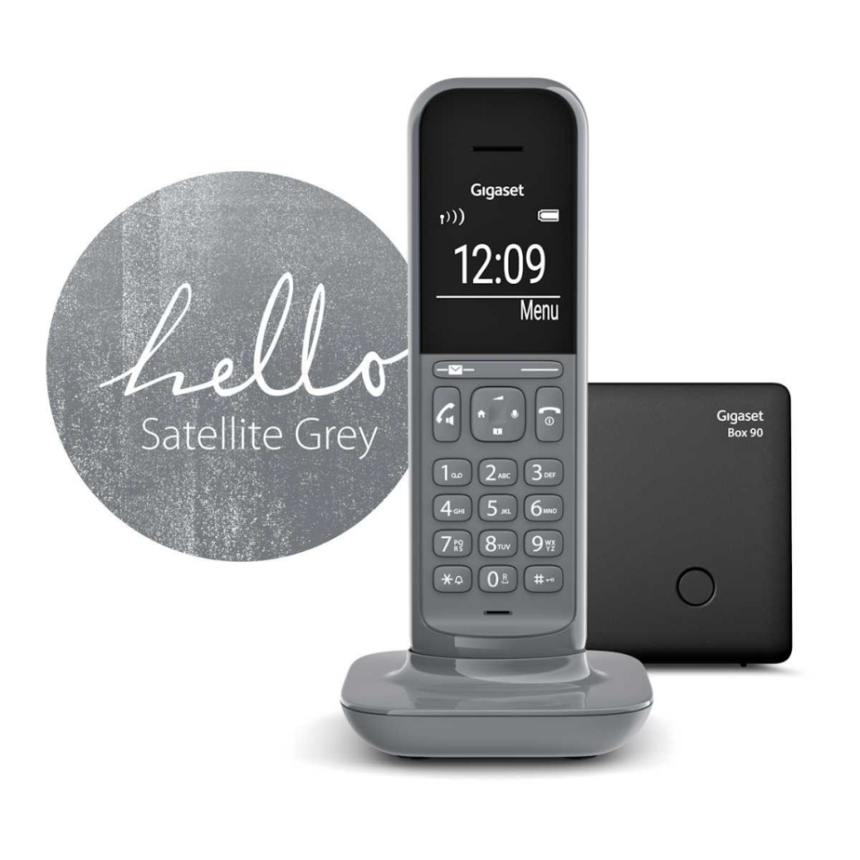 GIGASET CL390, Dect Telefon, Gri, 12 Saat Konuşma, 180 Saat Bekleme, 150 Kişilik Rehber