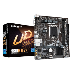 GIGABYTE H610M H V2, rev.1.0, 5600MHz, 2xDDR5,  M.2, D-SUB, HDMI, 12-13.14.Nesil, LGA1700 Soket, Anakart