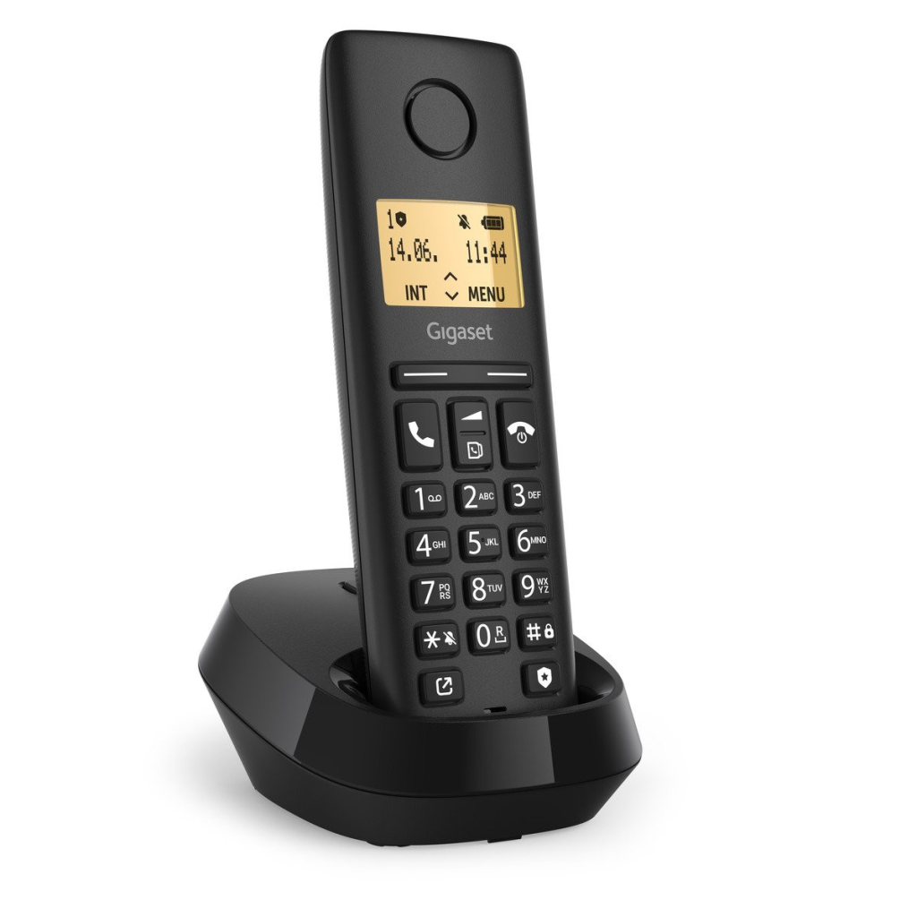 GIGASET PURE 100, Dect Telefon, Siyah, 14 Saat Konuşma, 180 Saat Bekleme, 50 Kişilik Rehber