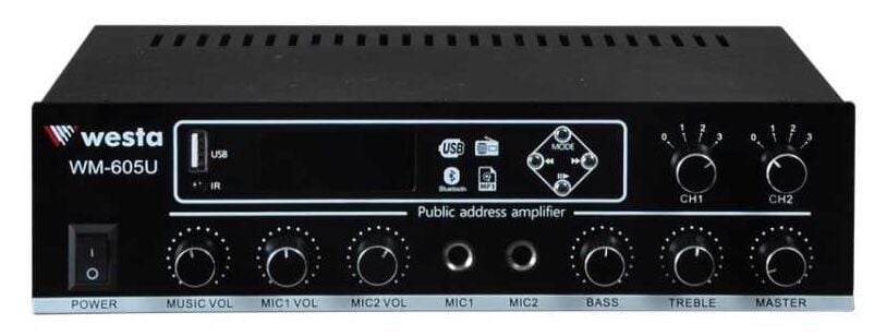 WESTA WM-605U  2 BÖLGELİ MIXING AMPLIFIER 100WATT/100VOLT
