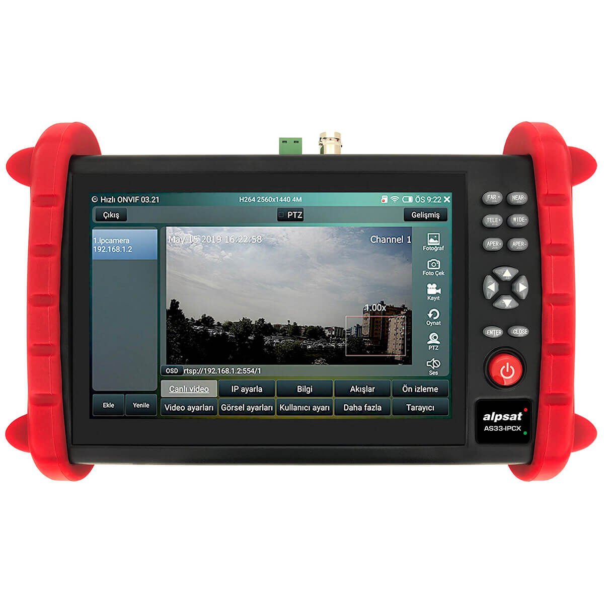 ALPSAT 7'' AHD-CVI-TVI CCTV KAMERA TEST MONİTÖRÜ