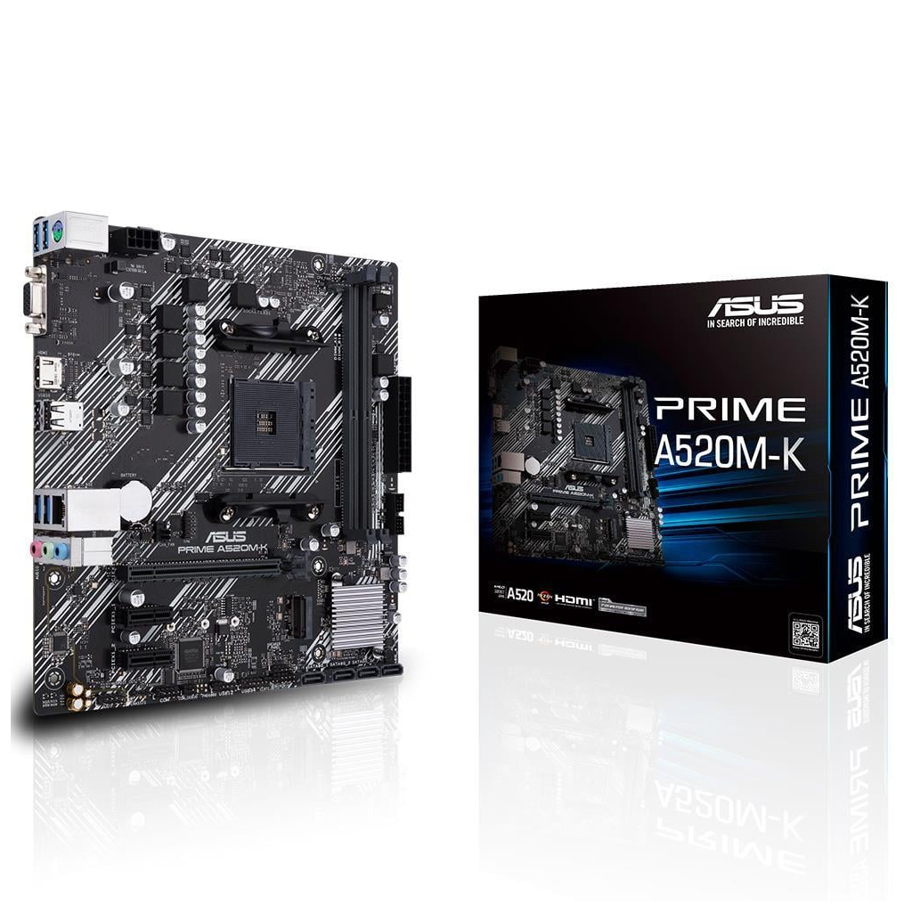 ASUS PRIME A520M-K, 2xDDR4, 1x M.2, D-SUB, HDMI, AM4 Soket Anakart