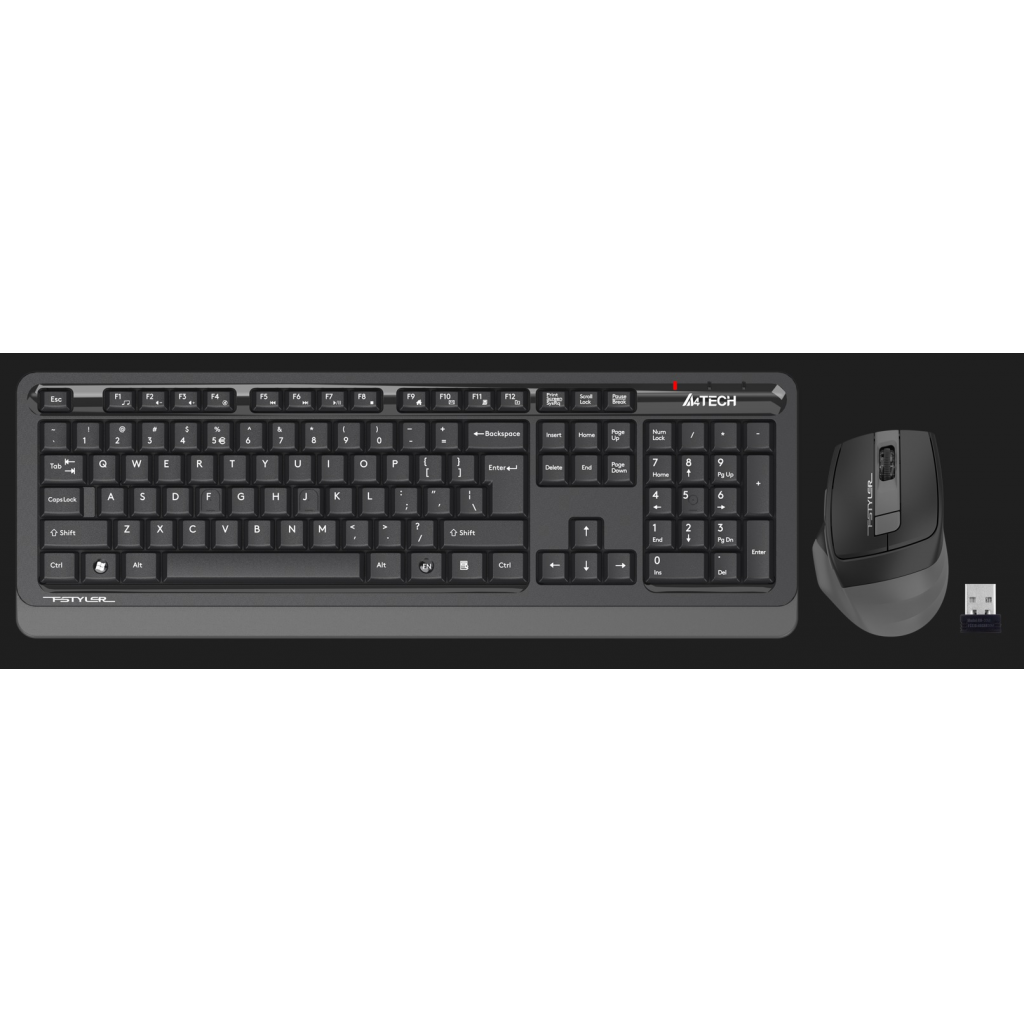 A4 TECH FG1035, Gri, FSTYLER, 2.4Ghz Kablosuz, Türkçe Q, Klavye Mouse Set
