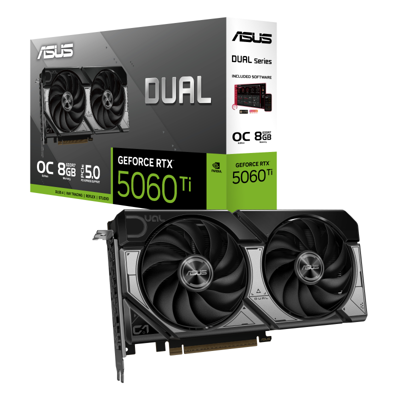 ASUS DUAL-RTX5060TI-O8G 8GB Nvidia RTX5060Ti GDDR7 128bit HDMI 3xDP 16x Ekran Kartı