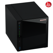 ASUSTOR AS3304T V2, 2Gb DDR4 Ram, 4 Yuvalı (4x20TB Destek), 1x2.5GbE Network, 3xUSB 3.2, Tower NAS (Yedekleme) Cihazı