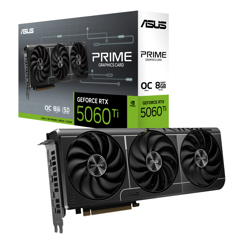 ASUS PRIME-RTX5060TI-O8G 8GB Nvidia RTX5060Ti GDDR7 128bit HDMI 3xDP 16x Ekran Kartı