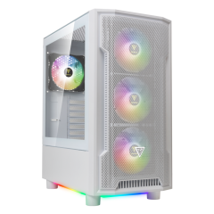 GAMDIAS ATHENA M6 Lite WH, 850W, 80+ Bronze, Tempered Glass, Mesh, ARGB, ATX, White Edition, GAMING KASA