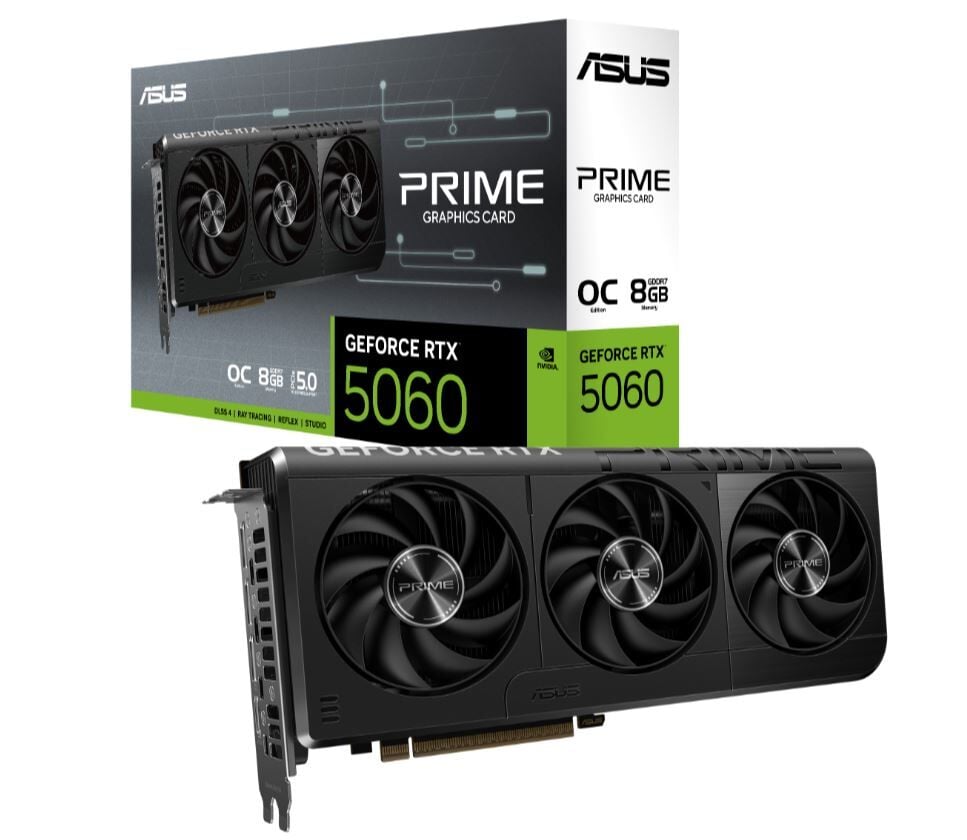 ASUS PRIME-RTX5060-O8G 8GB Nvidia RTX5060 GDDR7 128bit HDMI 3xDP 16x Ekran Kartı