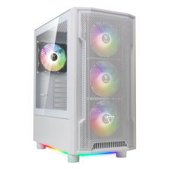GAMDIAS ATHENA M6 Lite WH, 750W, 80+ Bronze, Tempered Glass, Mesh, ARGB, ATX, White Edition, GAMING KASA