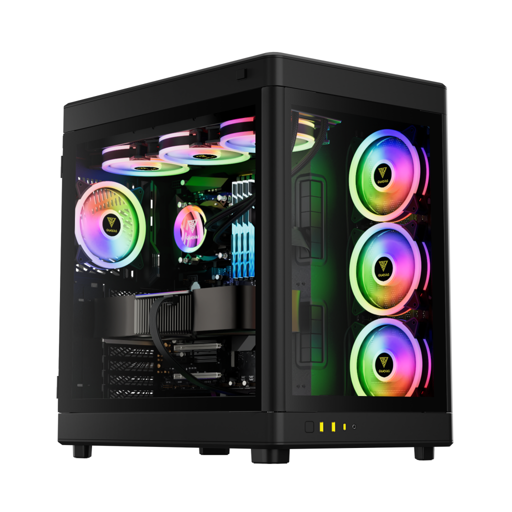 GAMDIAS NESO P1, Tempered Glass,  Type-C, 850W, 80+Bronze, ATX, Black Edition, GAMING KASA