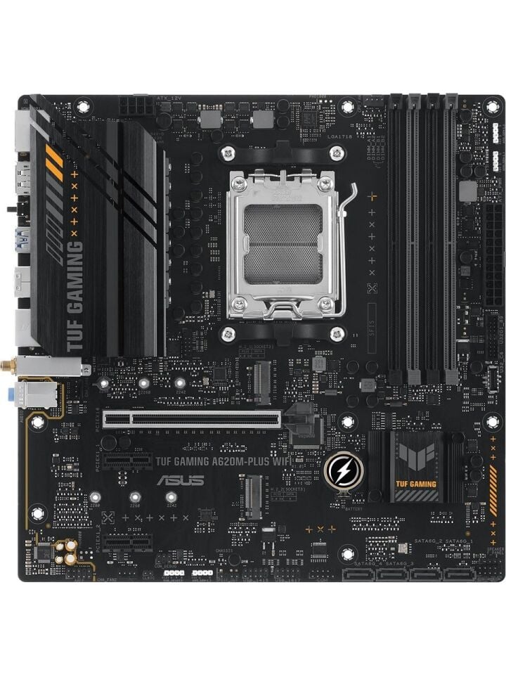 ASUS TUF GAMING A620AM-PLUS WIFI A620 DDR5 (Vga Yok) GLan 2.5G mATX HDMI DP WIFI BT RGB AM5 AMD Anakart
