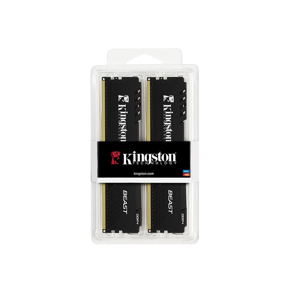 KINGSTON Beast, KF436C18BBK2/32TR, 32Gb (2x16Gb),  3600Mhz, DDR4, CL18, Desktop Gaming RAM (Soğutuculu)