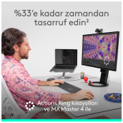 LOGITECH 910-007562, MX MASTER 4, Siyah, Bluetooth, 8000dpi, Lazer, 8 Tuşlu, USB-C den şarj edilebilir, Mouse