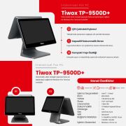 TIWOX TP-9500D PLUS I7 5.GEN 8GB/128GB SSD 15.6'' + 13.3'' 2.EKRAN ENDÜSTRİYEL POS PC