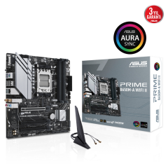 ASUS PRIME B650M-A WIFI II, 4xDDR5, 2x M.2, D-SUB, HDMI, DP, Wi-Fi 6, Bluetooth v5.2, AM5 Soket GAMING Anakart