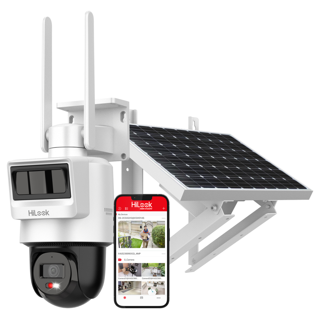 HILOOK PTZ-N2C400I-K/4G/C05S10, 4Mpix,   2.8mm, 30Mt Gece Görüşü, Dahili Mikrofon, PIR+RADAR,  4G, Solar  PT IP Kamera